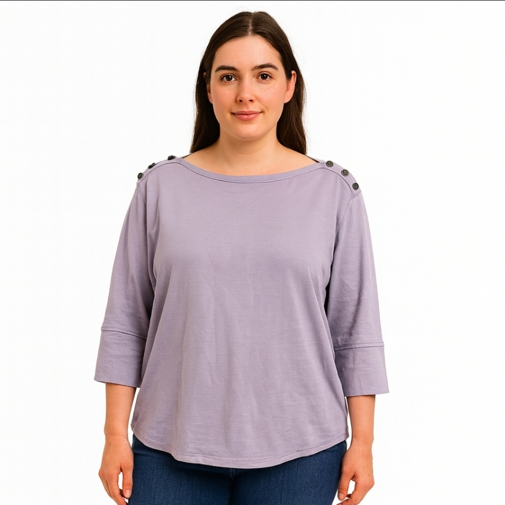 Jane + Delancey Lavender Boat Neck Womens Top Sz Med